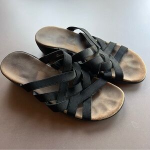 Women's Black Strappy Sandals; Size 10